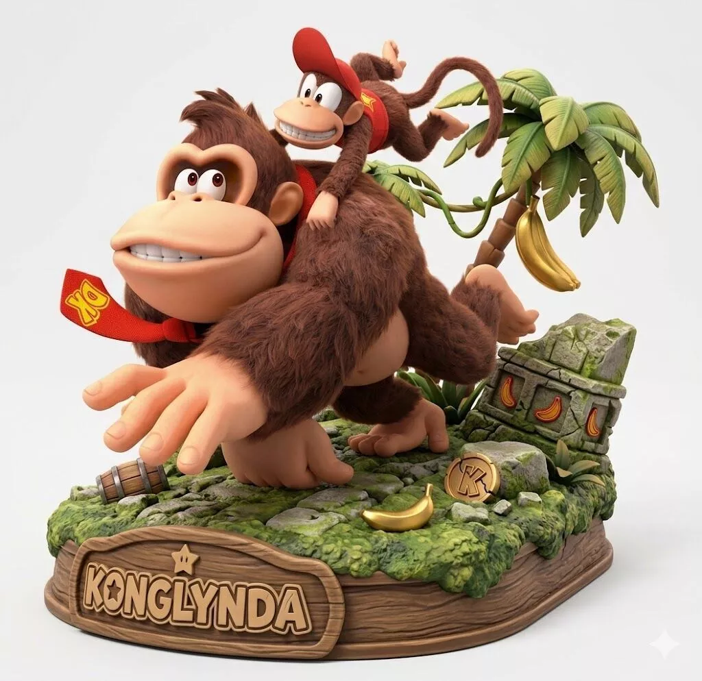 Cartoon Gorilla Duo Jungle Adventure STL Model 3D print model