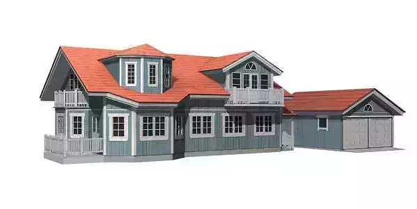 Family House with  Garage 3D model