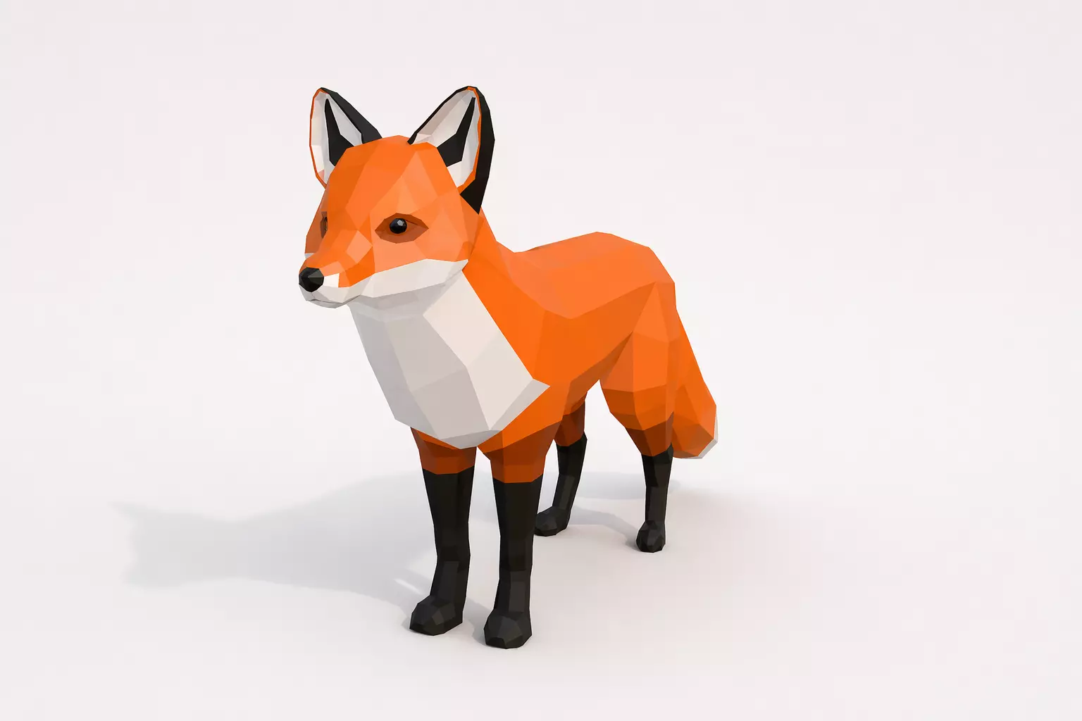 Red Fox low poly modelo 3D rigged Low-poly 3D model