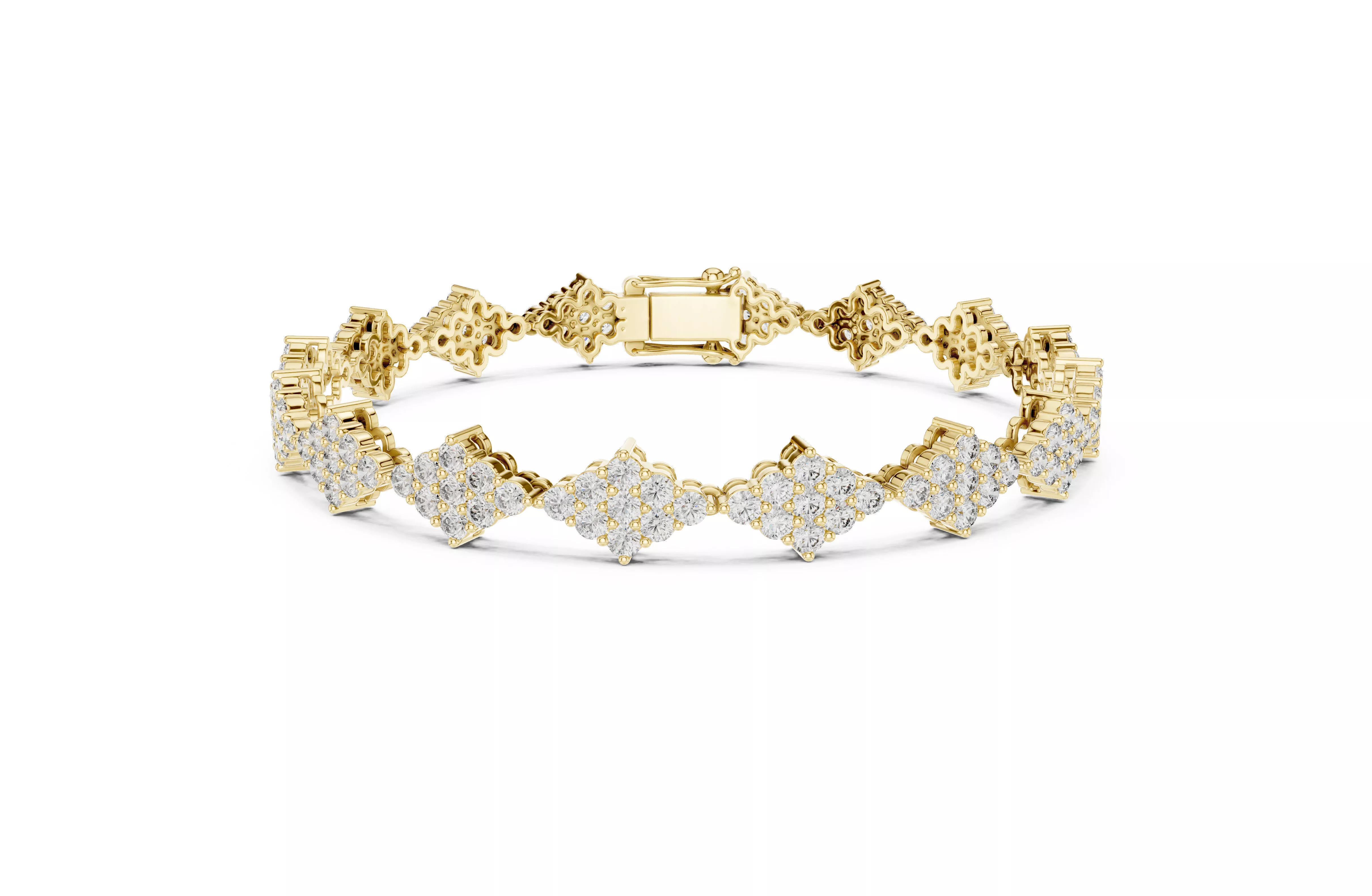 Diamond Cluster Lattice Bracelet CAD Model STL 3DM Jewelry 3D print model