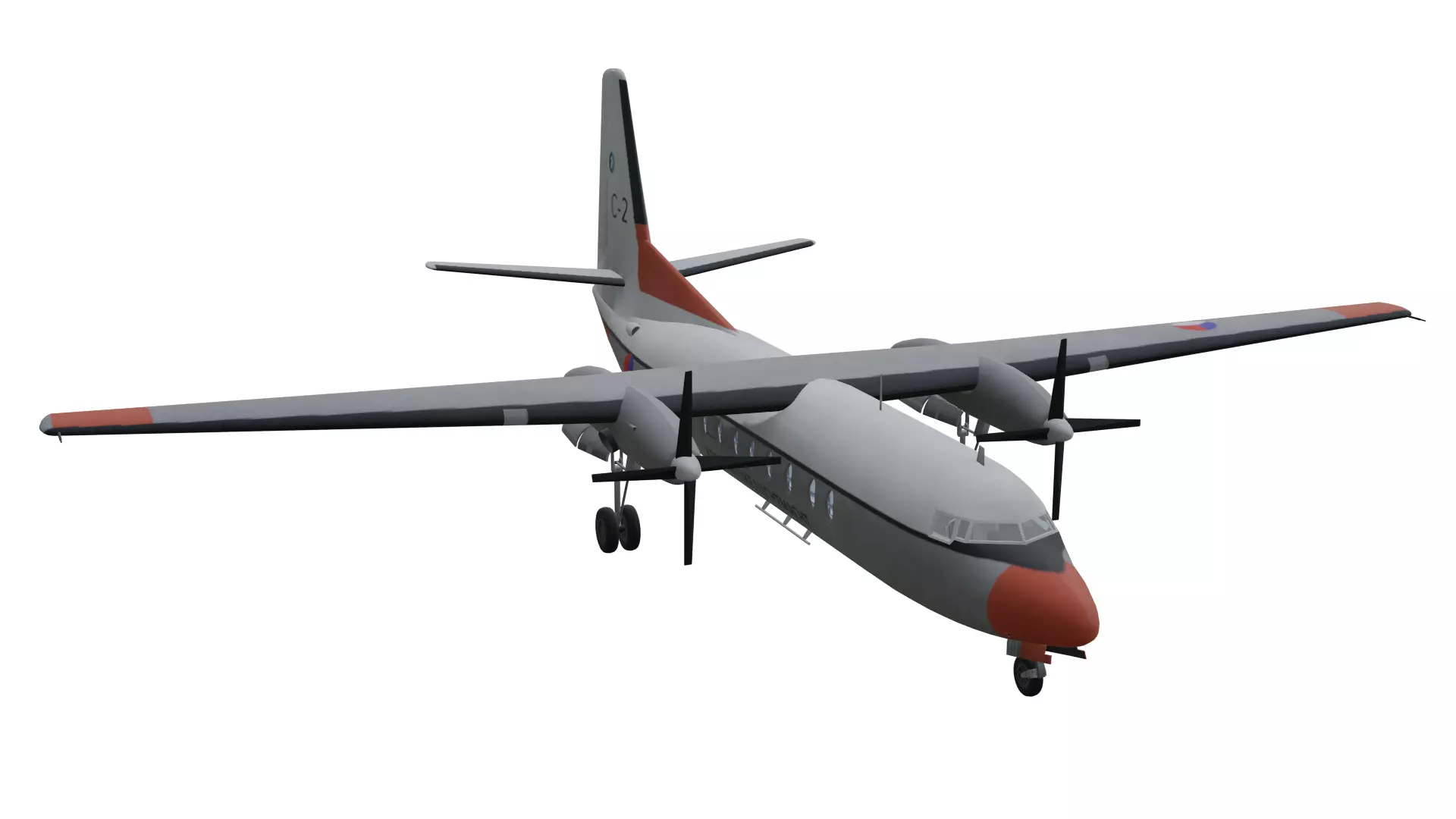 Fokker F27 Friendship Low-poly 3D model