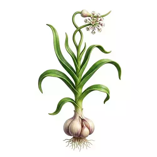 Garlic Plant 3D Model