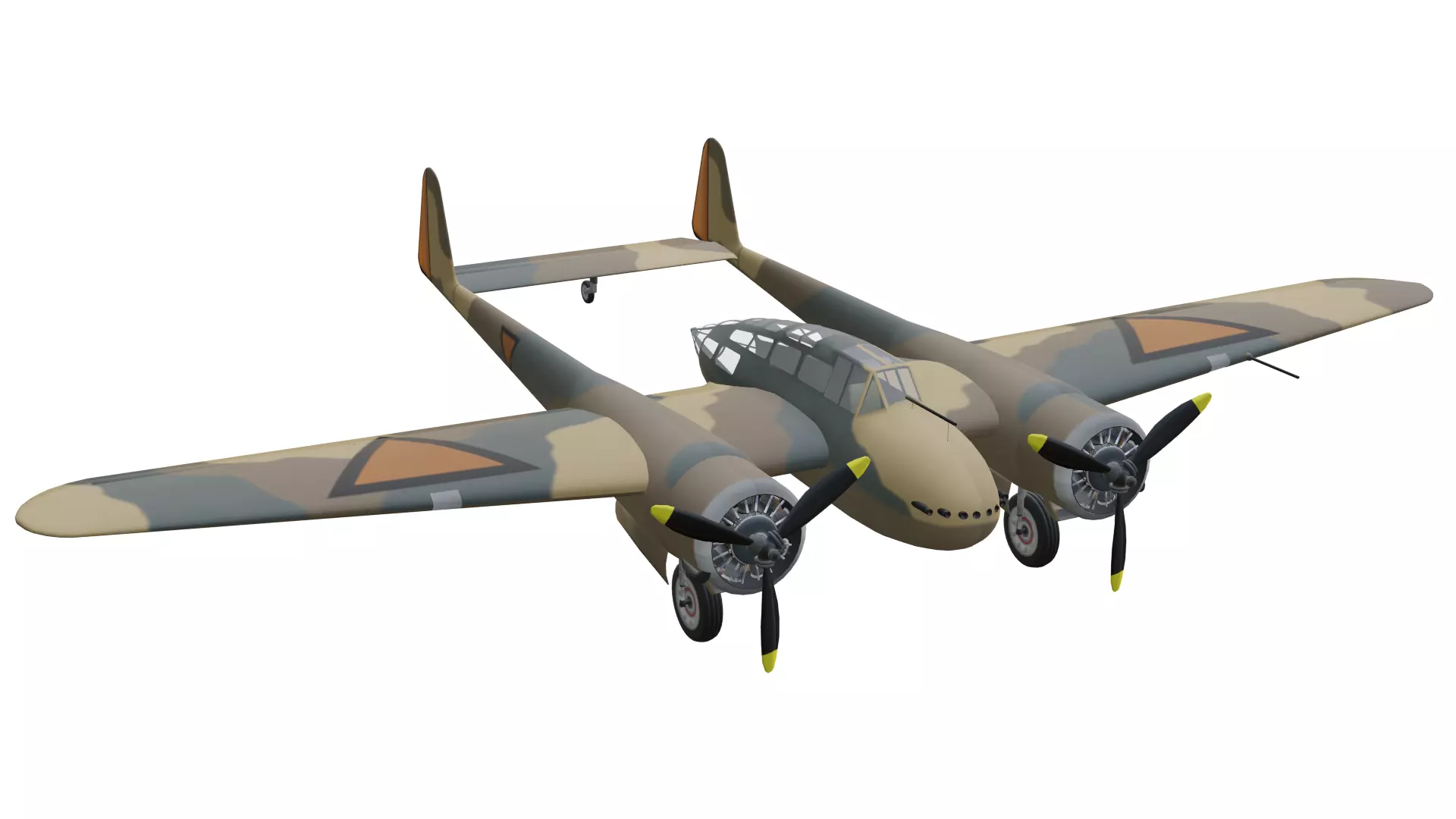 Fokker GI Jachtkruiser Low-poly 3D model