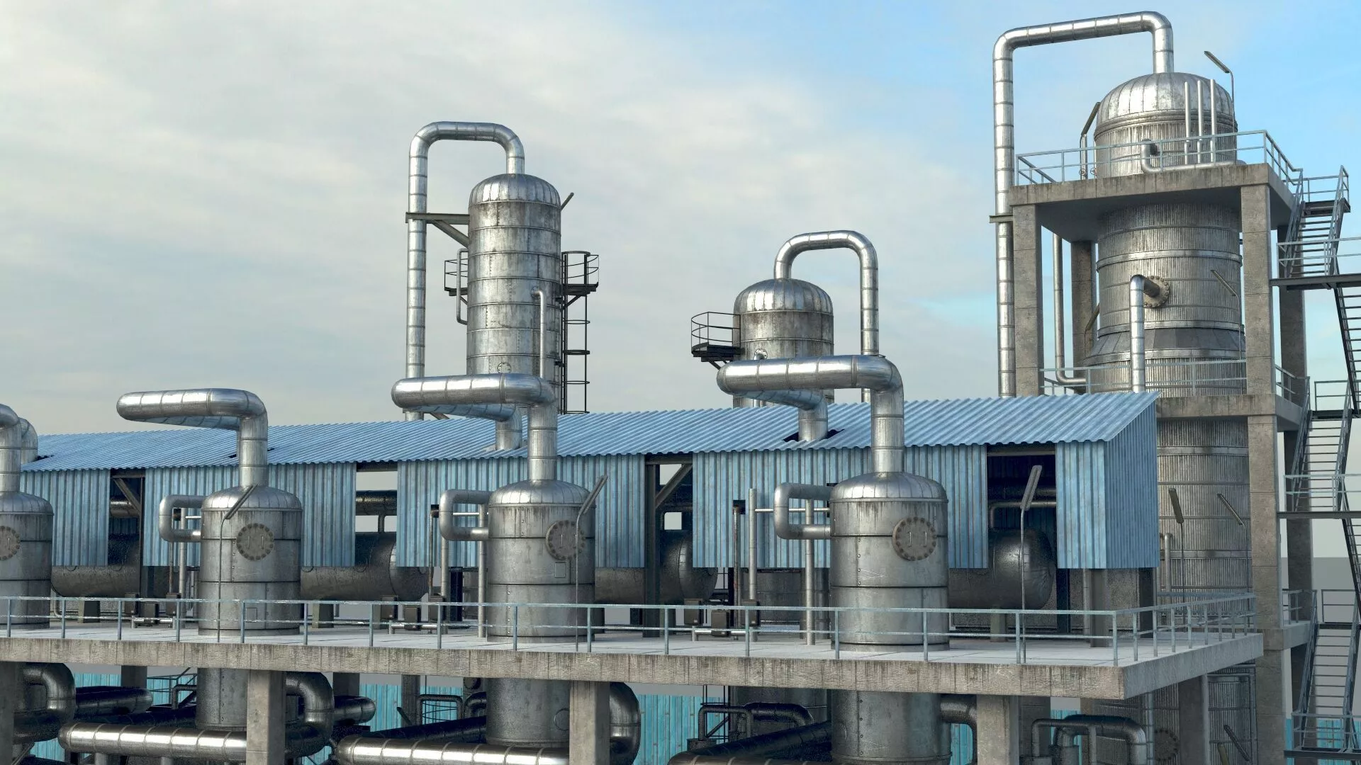 Refinery Unit 3 PBR 3D model