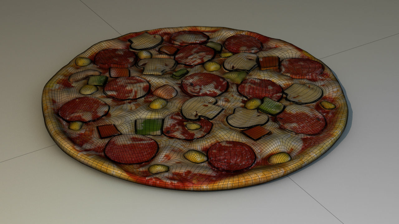 Pizza pepperoni 3D model_1