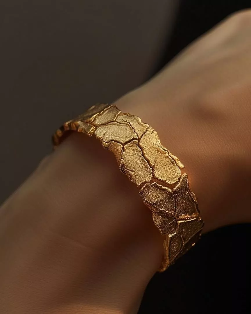 Desert Crack Gold Bracelet 3D print model