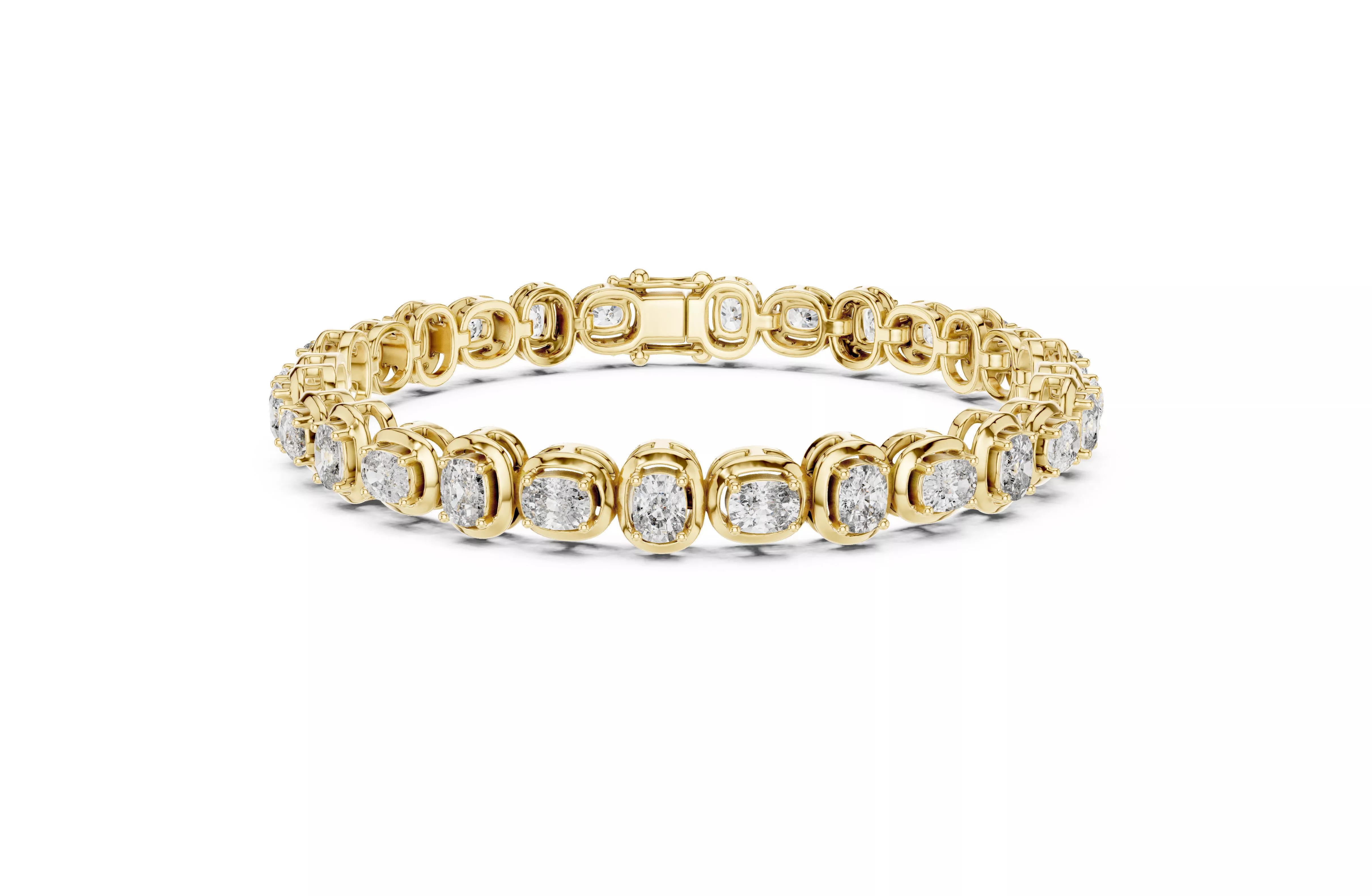 Oval Diamond Bezel Tennis Bracelet CAD Model STL 3DM Jewelry 3D print model