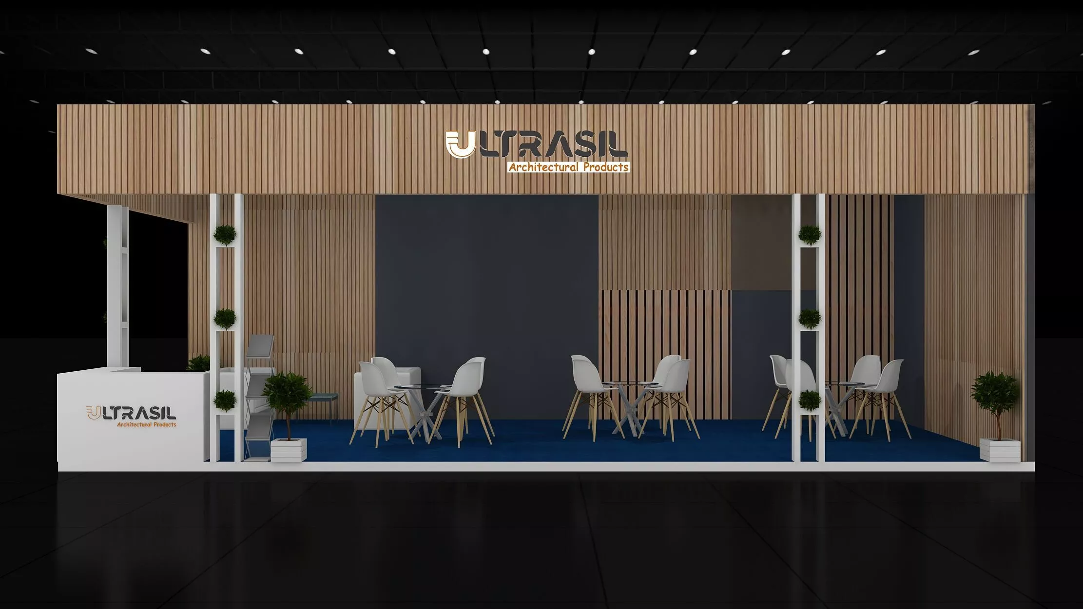 14mtr x 5mtr expo stall 2side open Exhibition Stand Low-poly 3D model