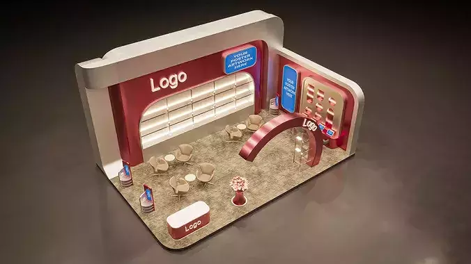 Exhibition Stand 3D model 2