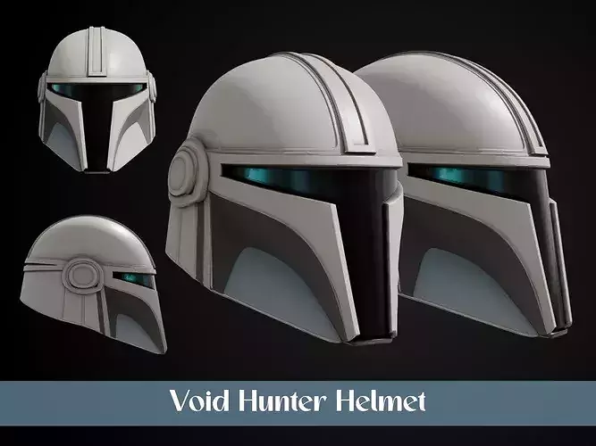 Stylized Interstellar Bounty Hunter Helmet - Void Hunter
