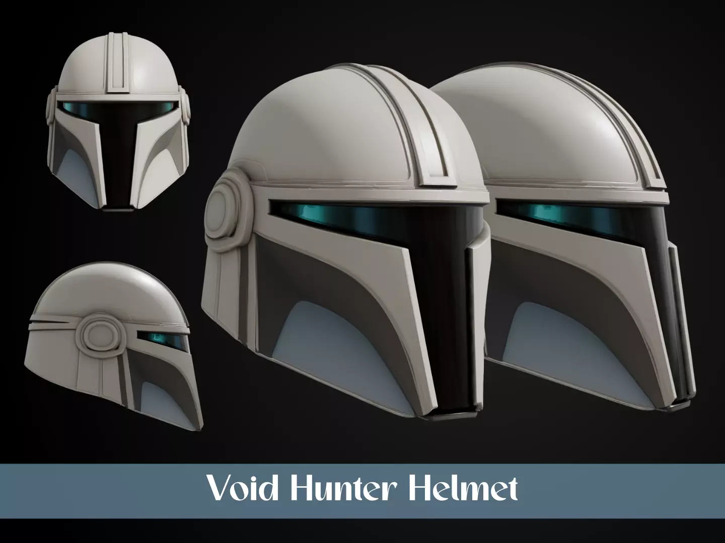 Stylized Interstellar Bounty Hunter Helmet - Void Hunter Free 3D print model