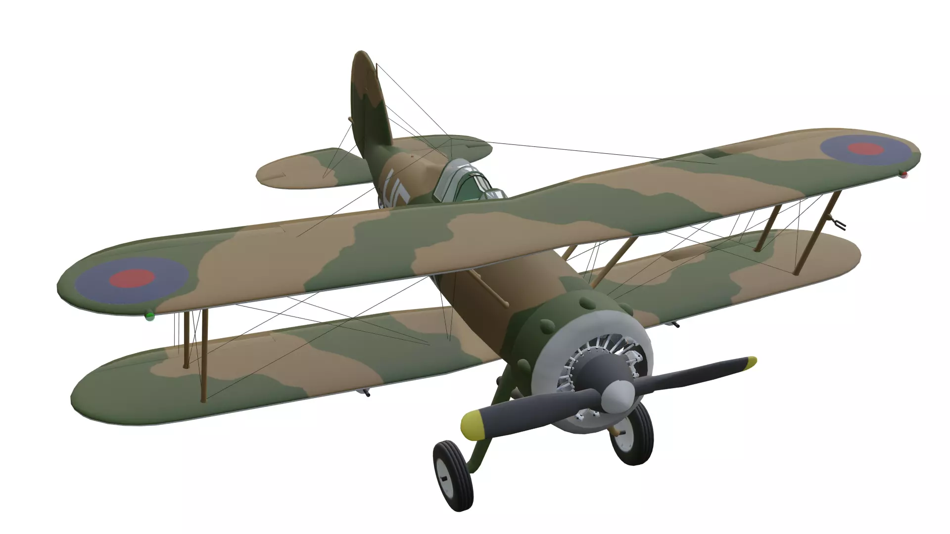 Gloster Gladiator Low-poly 3D model