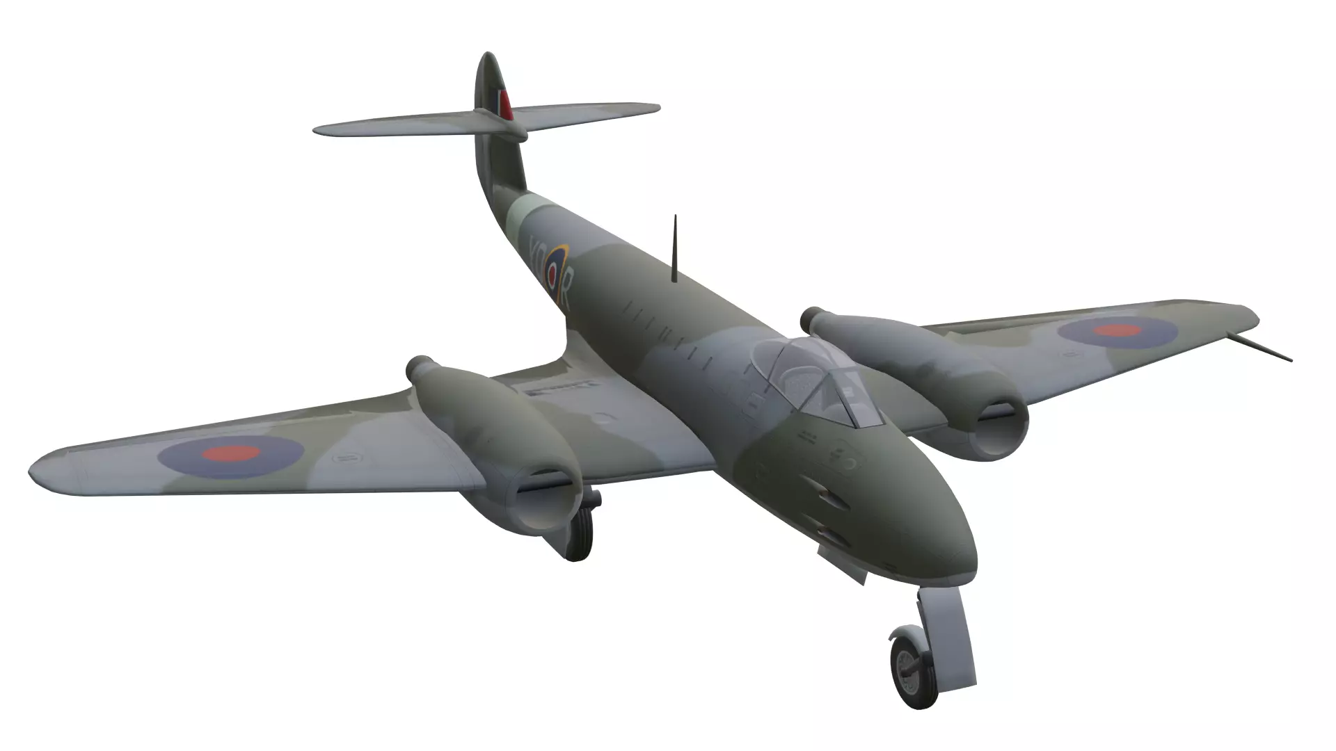 Gloster Meteor Low-poly 3D model