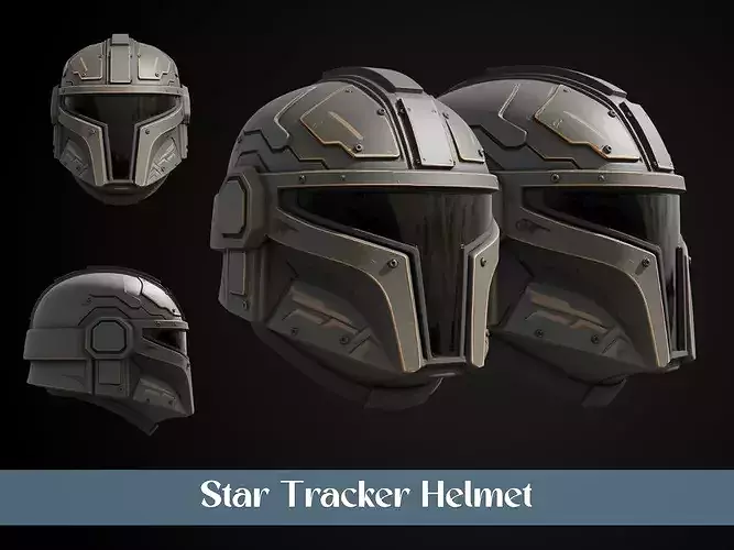 Stylized Interstellar Bounty Hunter Helmet - Star Tracker