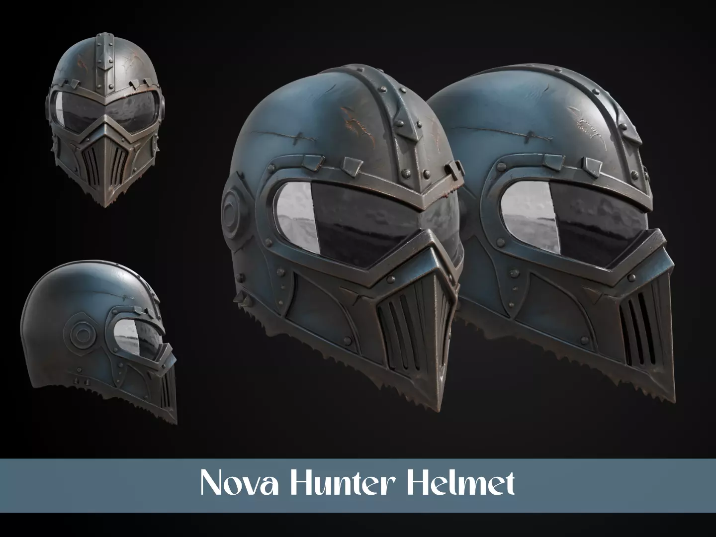 Stylized Interstellar Bounty Hunter Helmet - Nova Hunter 3D print model