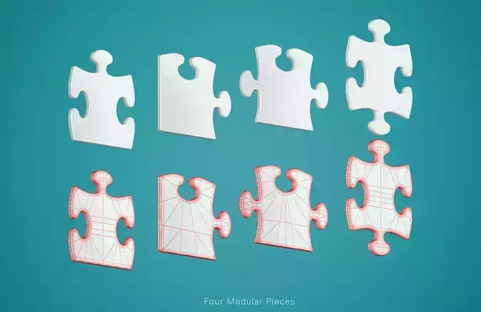 Puzzle Modular Pieces 3D model