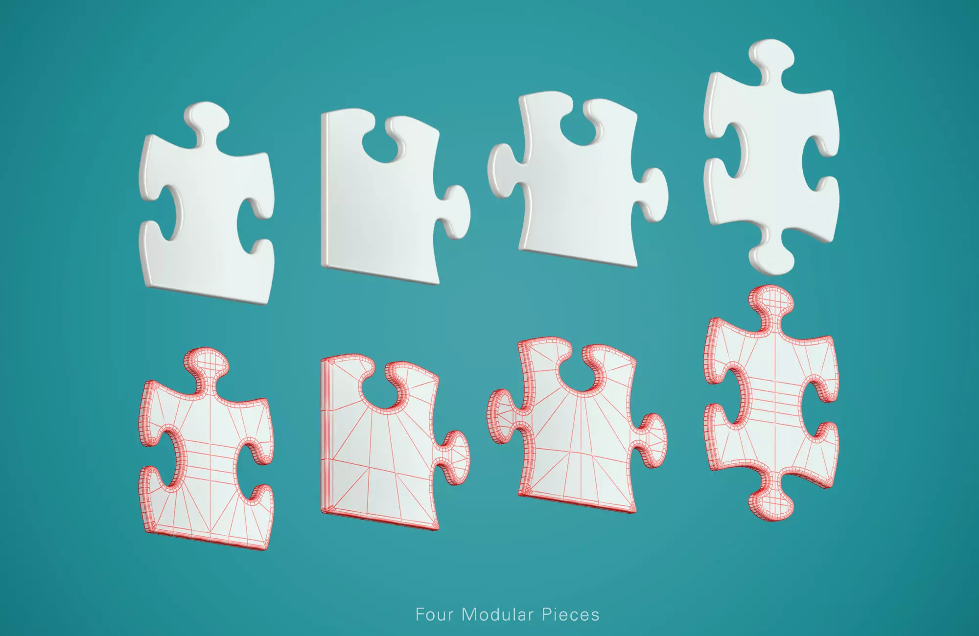 Puzzle Modular Pieces 3D model_0