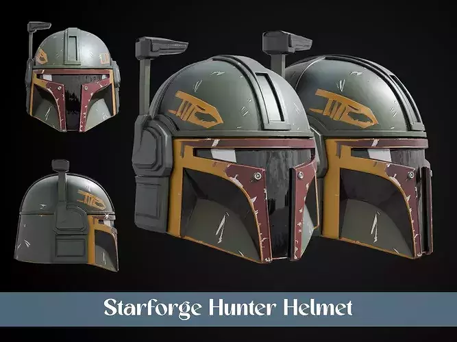 Stylized Interstellar Bounty Hunter Helmet - Starforge Hunter