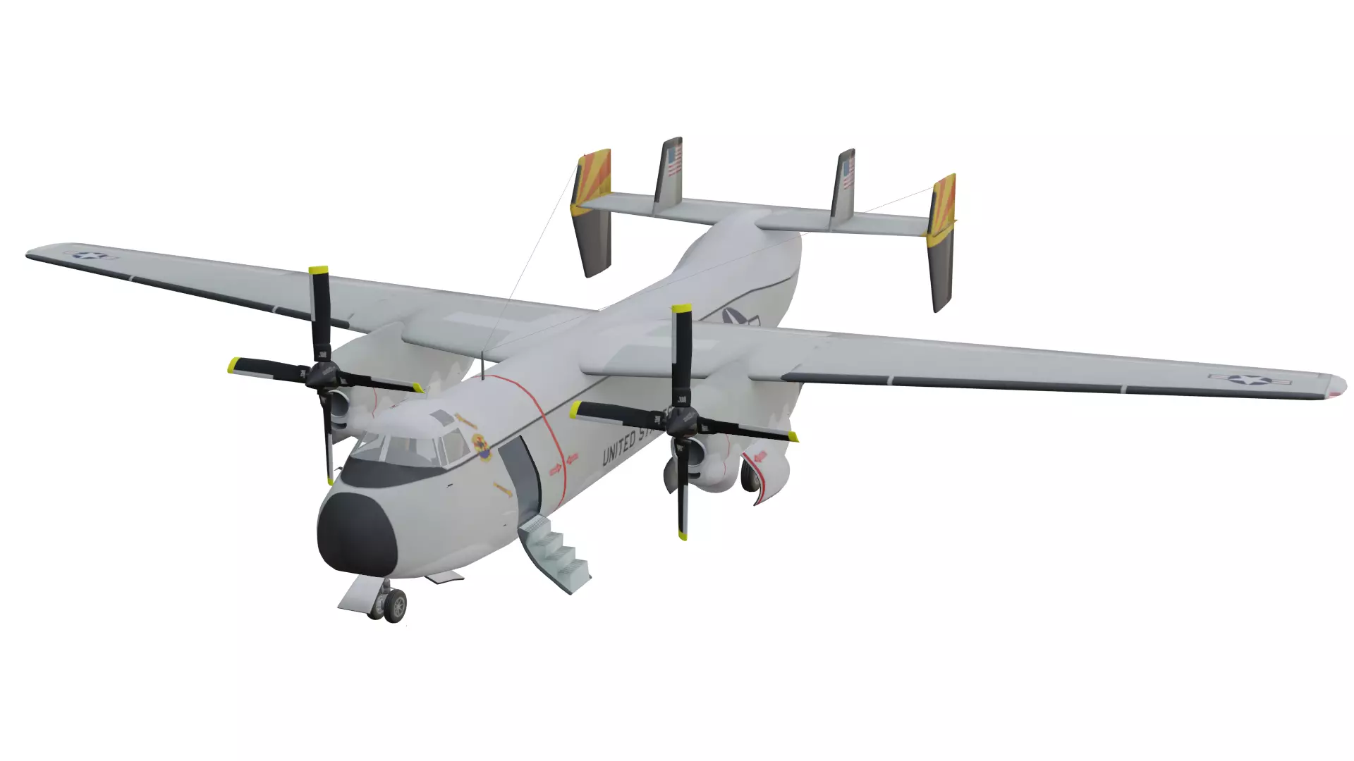 Grumman C2 Greyhound Low-poly 3D model
