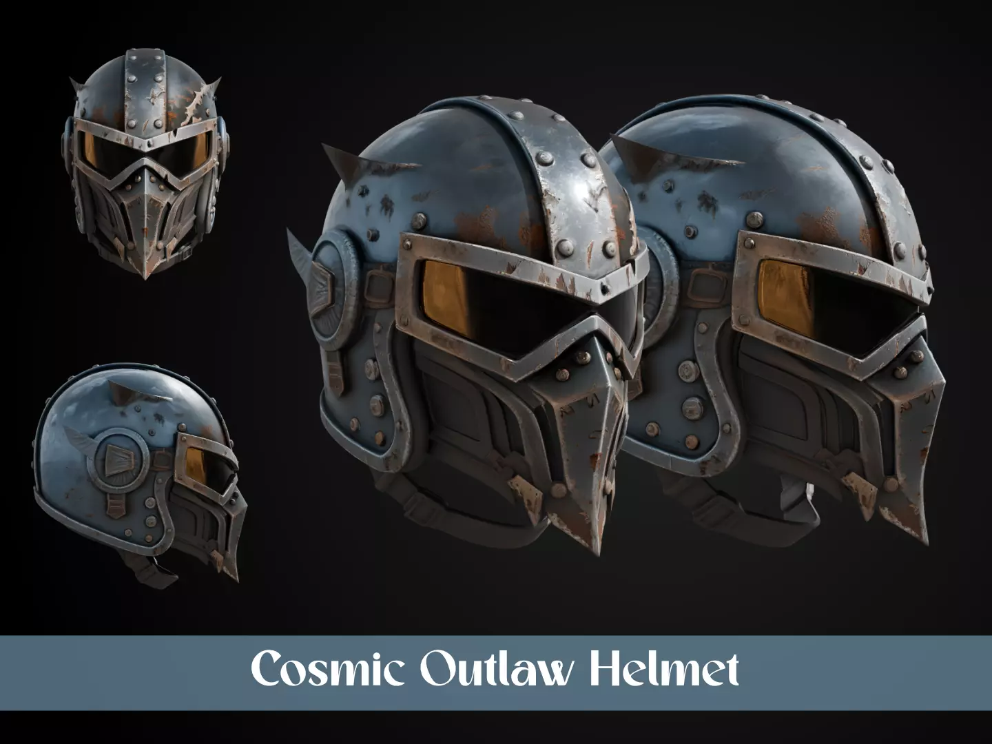 Stylized Interstellar Bounty Hunter Helmet - Cosmic Outlaw 3D print model
