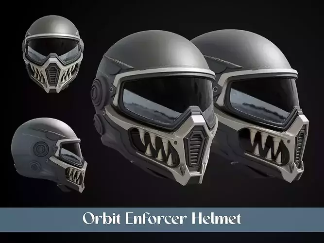 Stylized Interstellar Bounty Hunter Helmet - Orbit Enforcer
