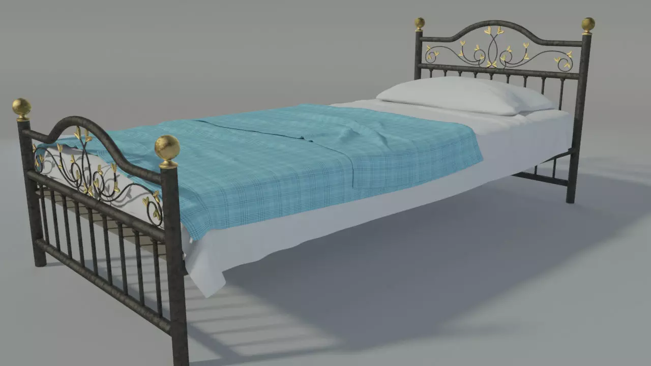 old metallic bed Free 3D model
