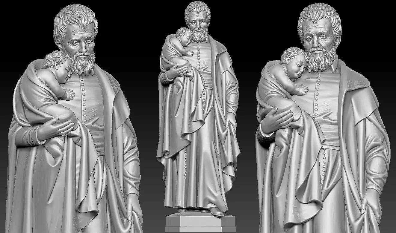 The statue of Saint Vincent de Paul 3D print model