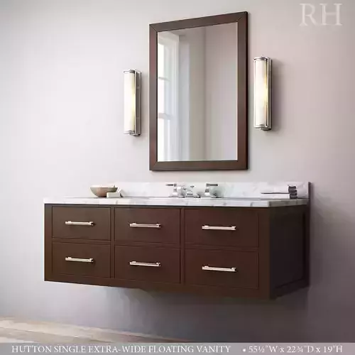 RH Hutton single extra-wide floating vanity