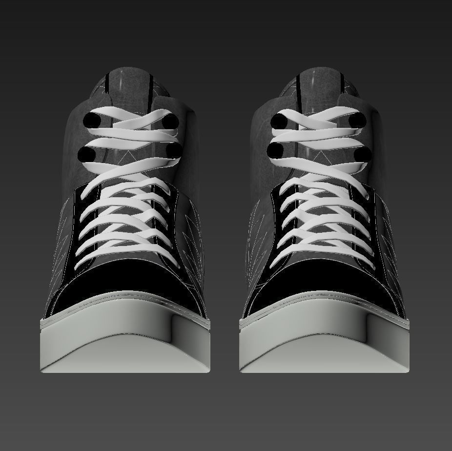 White ankle boot 3D model_4