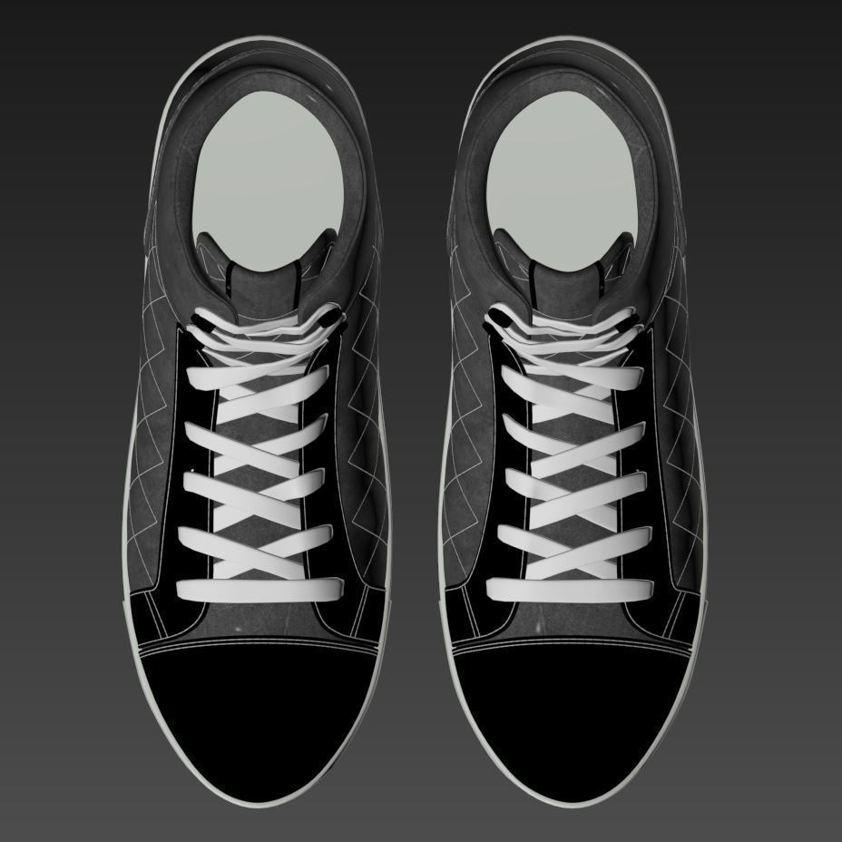 White ankle boot 3D model_3