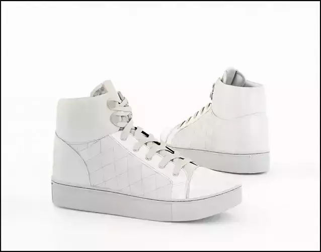 White ankle boot 3D model