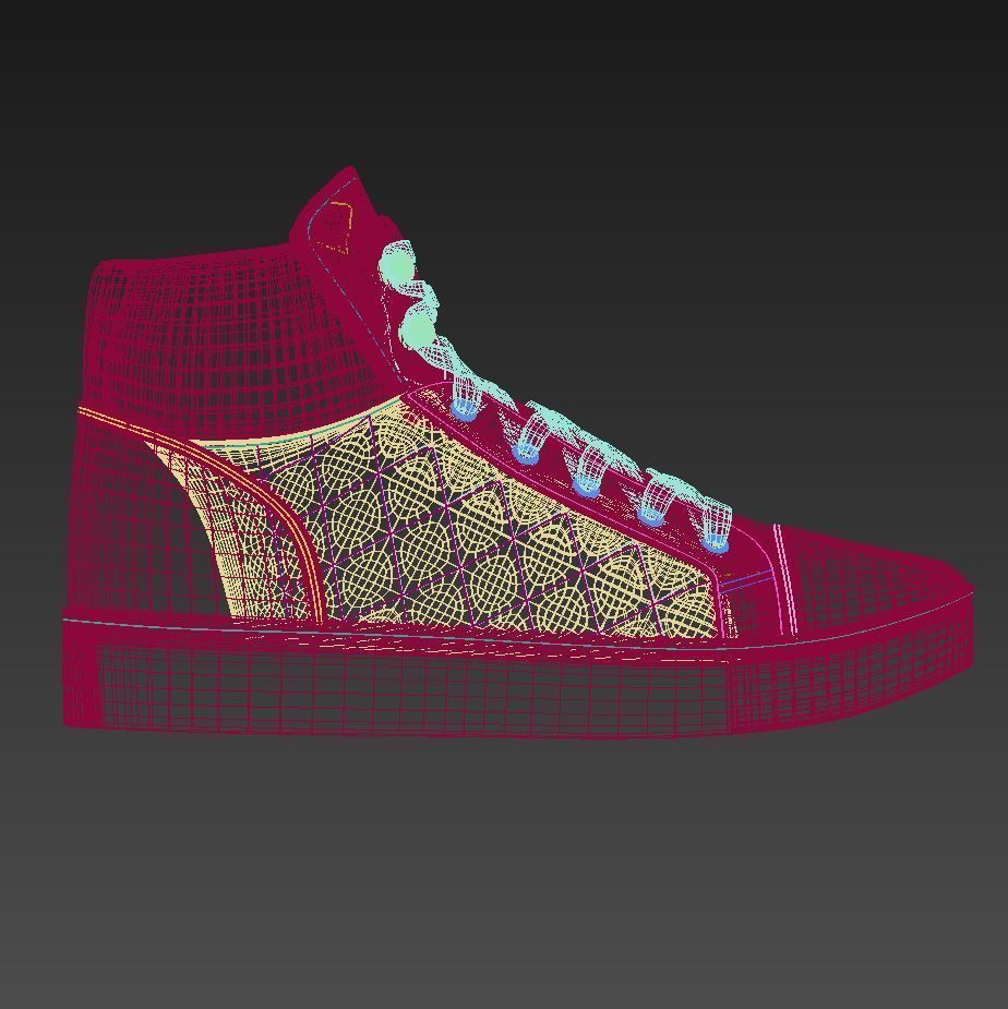 White ankle boot 3D model_6