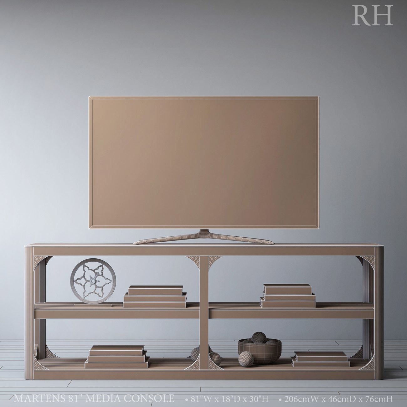 RH Martens 81in media console 3D model_4