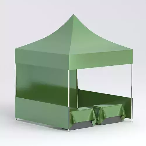 Display tent mockup green