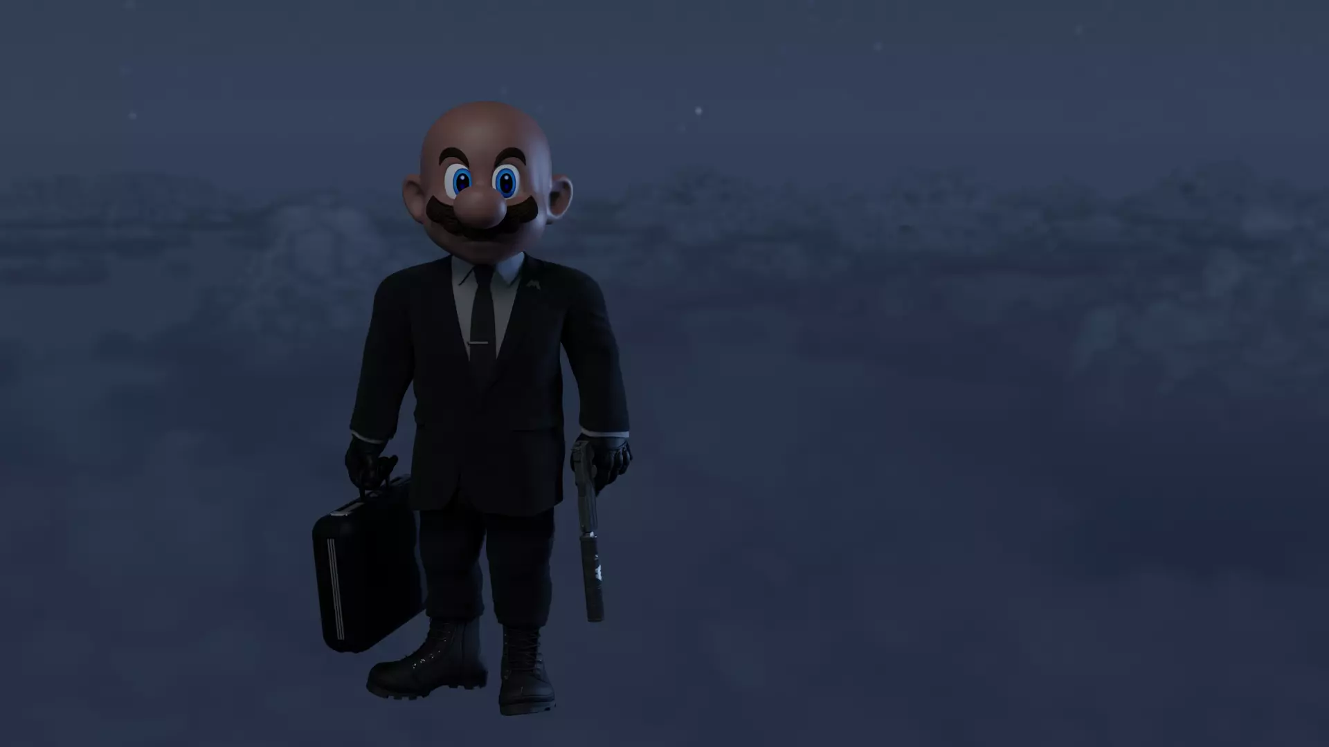 Agent Mario in Suit - Assassin Fan Art 3D Model Free 3D model