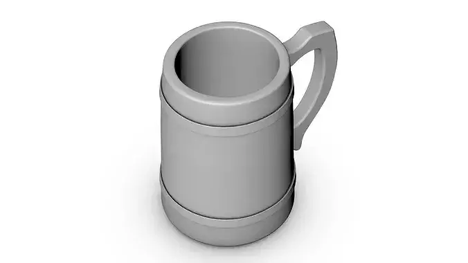 Wooden mug Low-poly 3D model 6