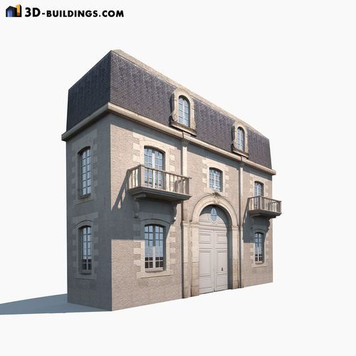 Building Facades BUNDLE Low-poly 3D model 5