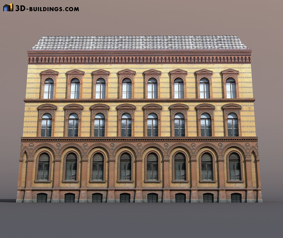Building Facades BUNDLE Low-poly 3D model_23