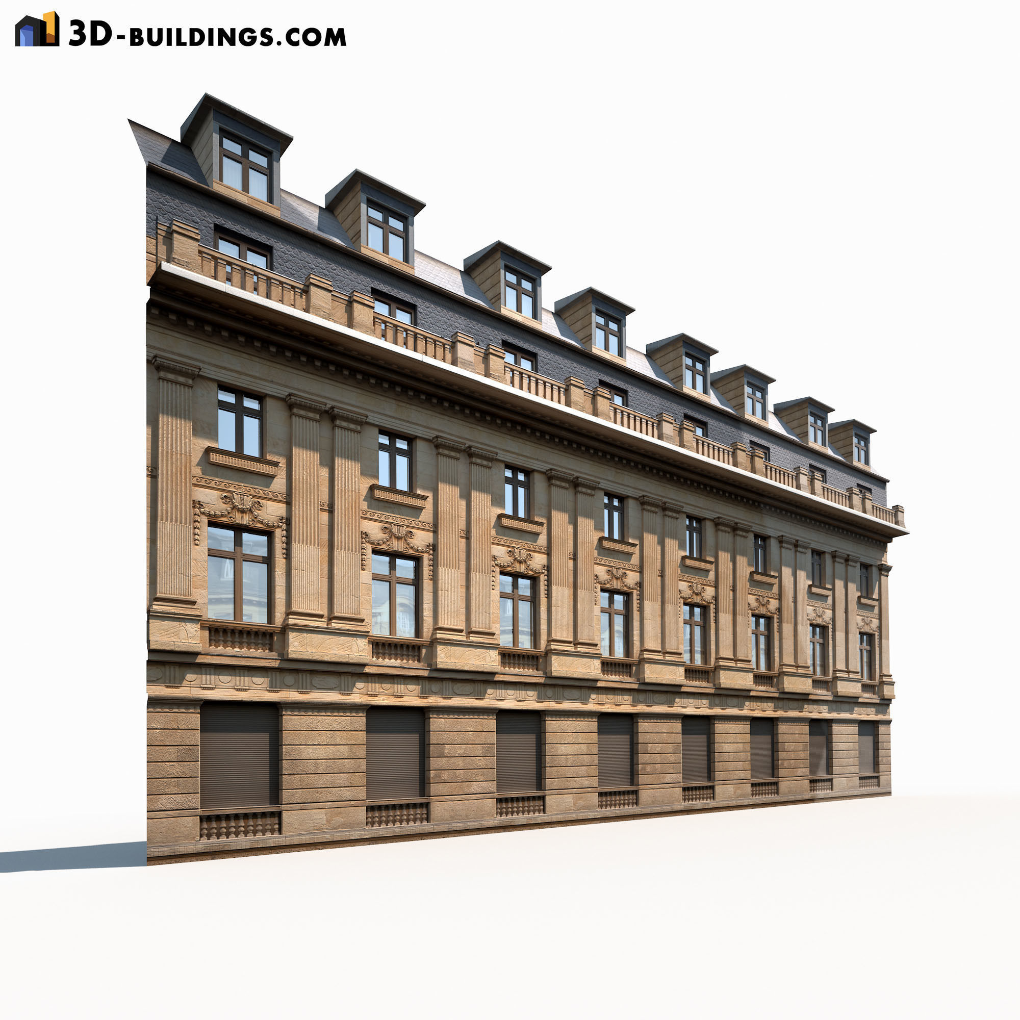 Building Facades BUNDLE Low-poly 3D model_12