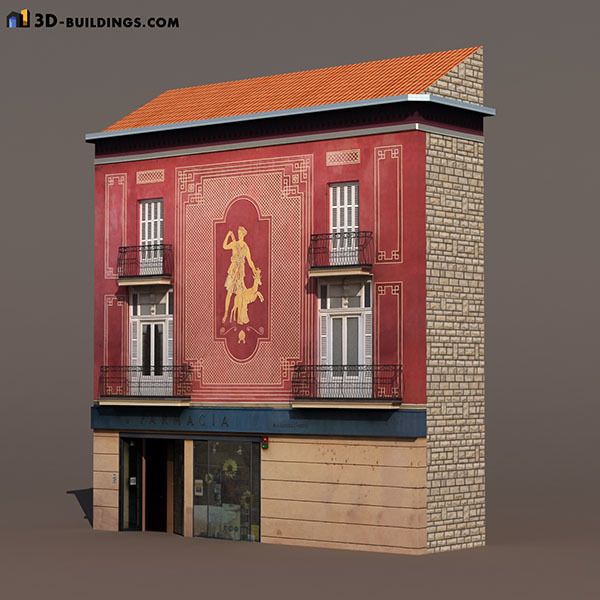 Building Facades BUNDLE Low-poly 3D model_21