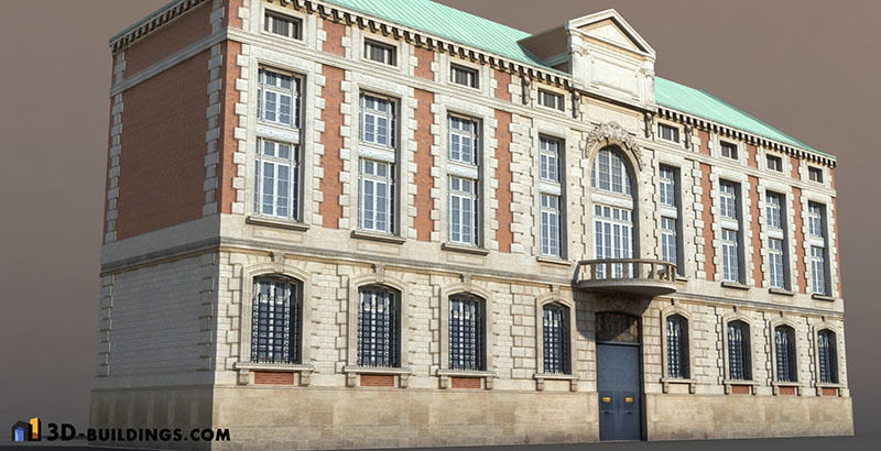 Building Facades BUNDLE Low-poly 3D model_27