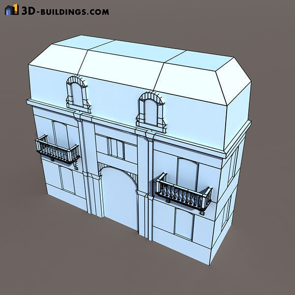 Building Facades BUNDLE Low-poly 3D model_50