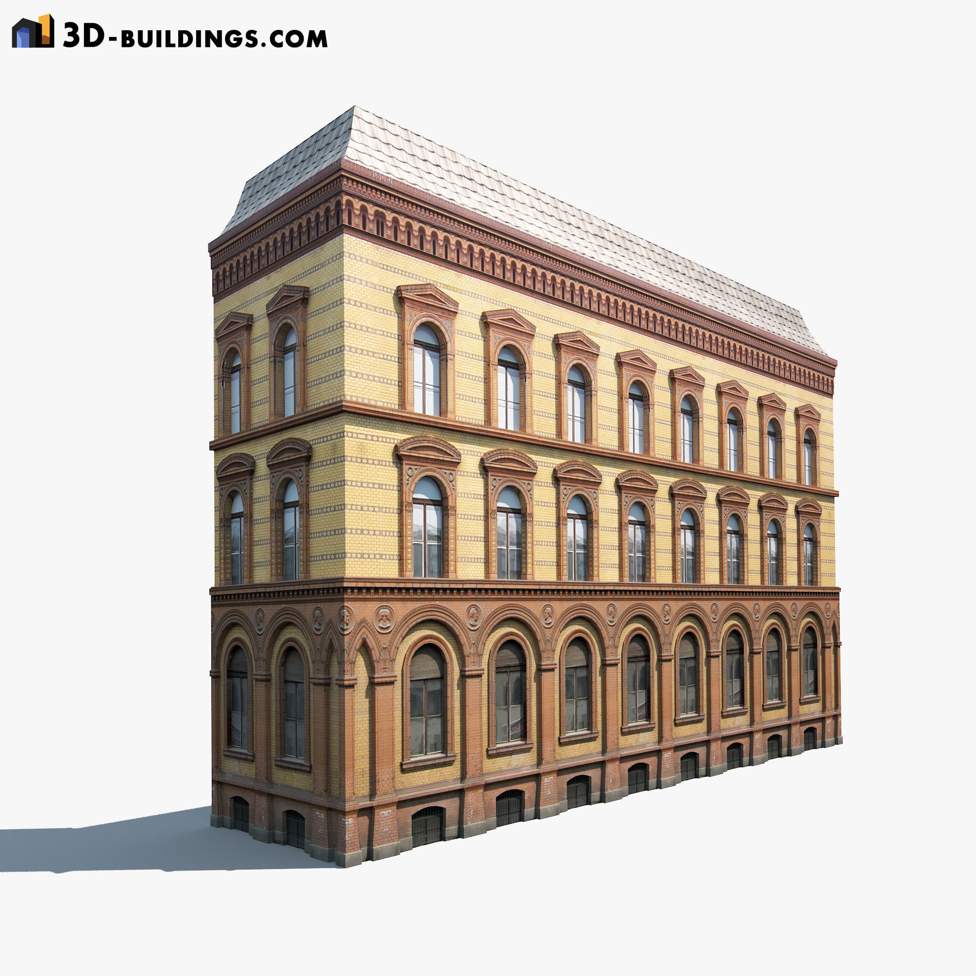 Building Facades BUNDLE Low-poly 3D model_18