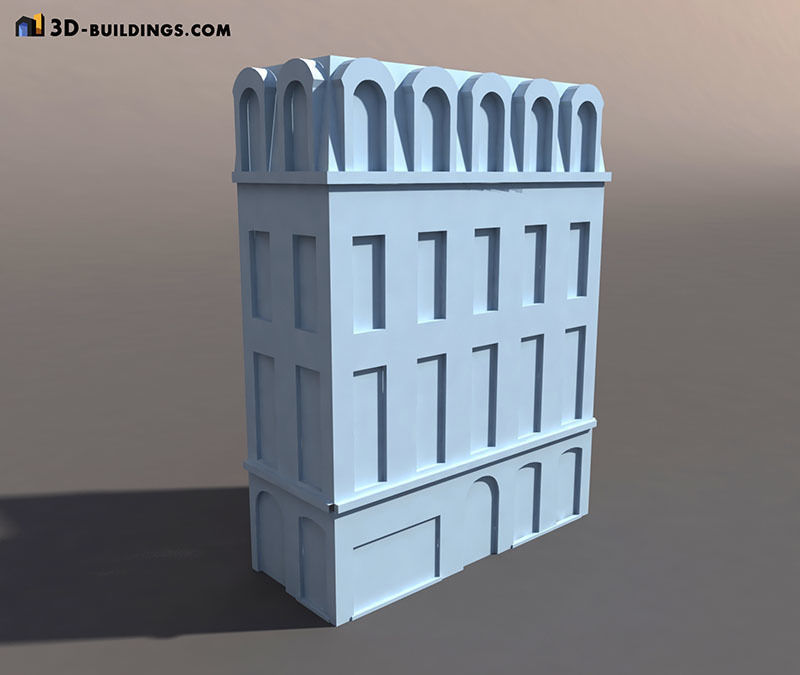 Building Facades BUNDLE Low-poly 3D model_54