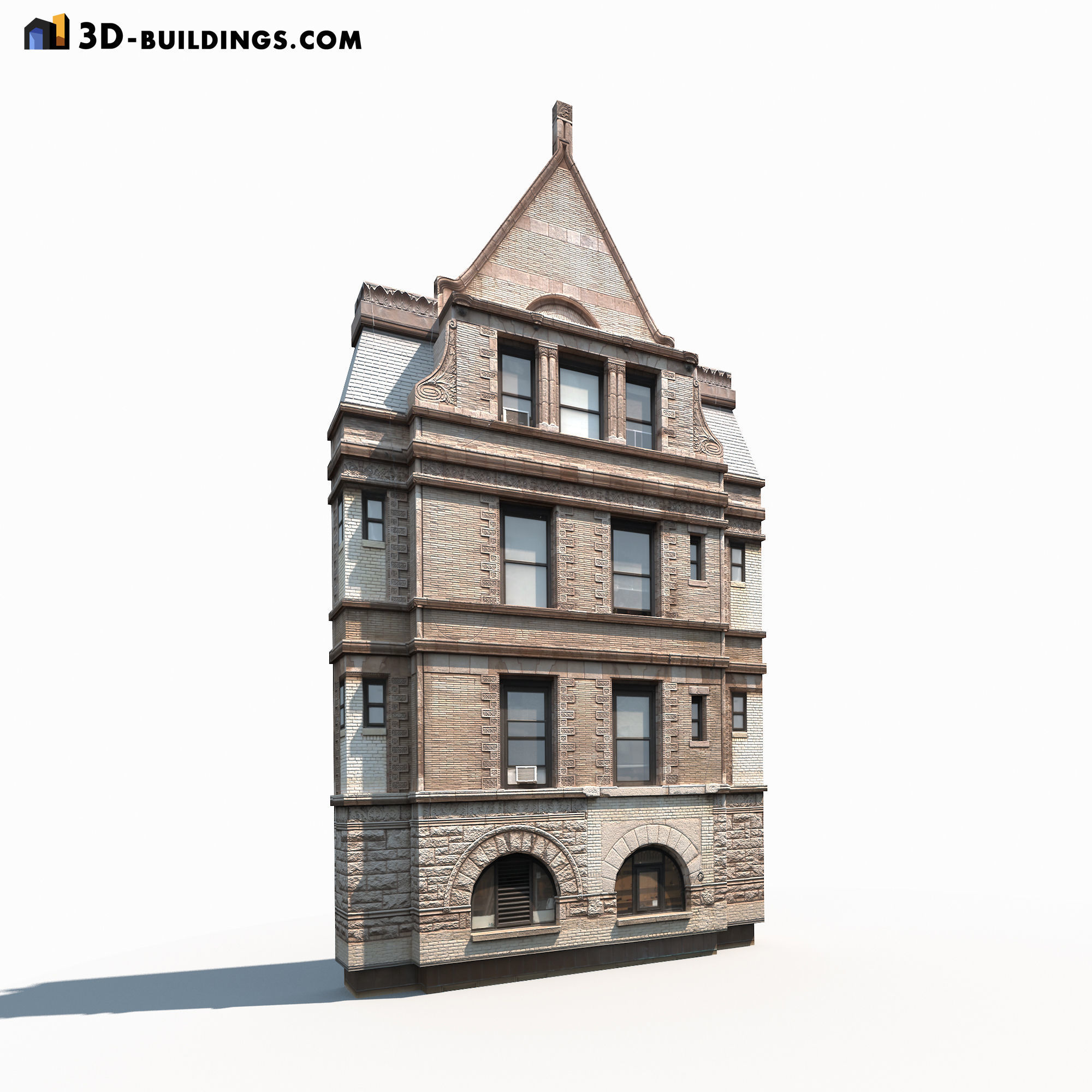 Building Facades BUNDLE Low-poly 3D model_5