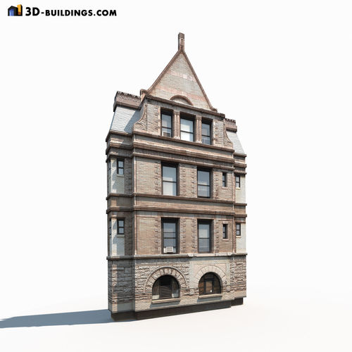 Building Facades BUNDLE Low-poly 3D model 6