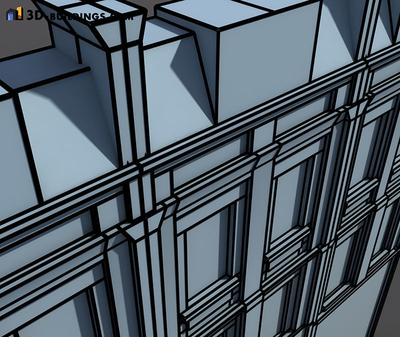 Building Facades BUNDLE Low-poly 3D model_44