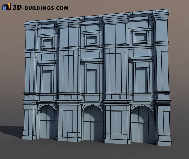 Building Facades BUNDLE Low-poly 3D model_30
