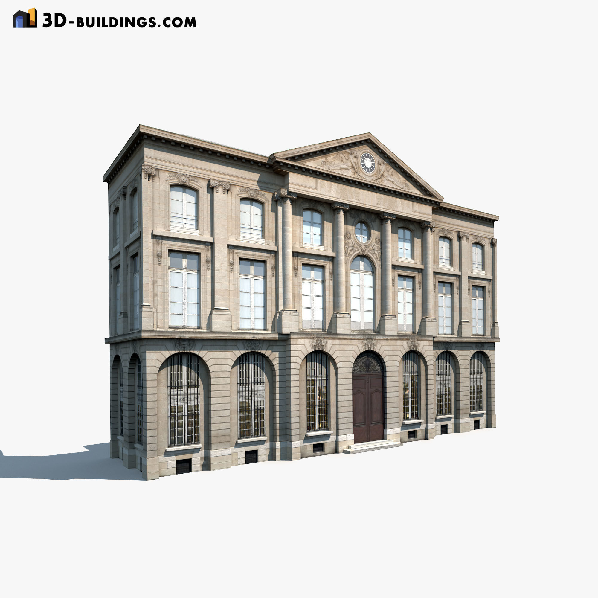 Building Facades BUNDLE Low-poly 3D model_14