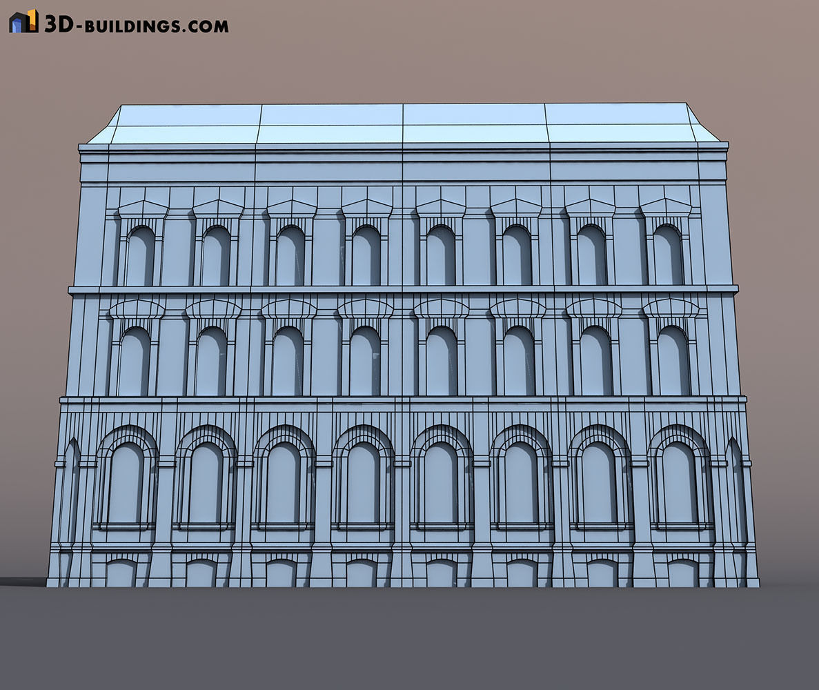 Building Facades BUNDLE Low-poly 3D model_58